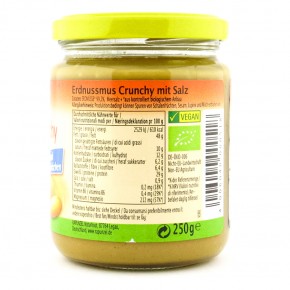 Erdnussmus Crunchy mit Salz bio, 250g