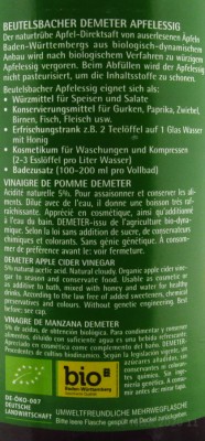 Apfelessig bio Demeter Beutelsbacher 0,75l