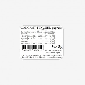 Galgant-Fenchel gepresst ca.120Stk/30g Vollkraft