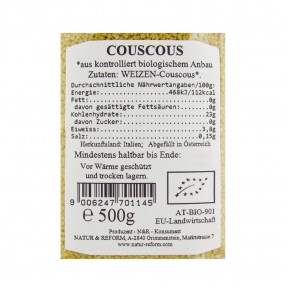 Bio Couscous 500g Natur & Reform